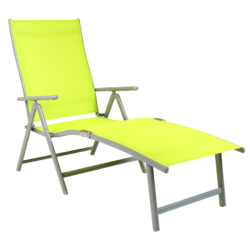 Charles Bentley Foldable Sun Lounger - Lime Green